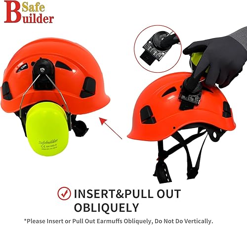 Miniatura 9 de SAFEBUILDER 30dB orejeras tipo cascos cascos orejeras de seguridad para casco de seguridad protección auditiva orejeras ANSI S3.19