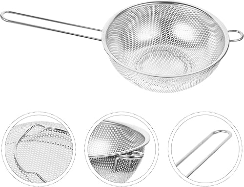Miniatura 6 de Zerodeko Cesta grande con mango ergonómico, colador de acero inoxidable, drenaje rápido para verduras, frutas y pastas para uso (19.2 pulgadas)