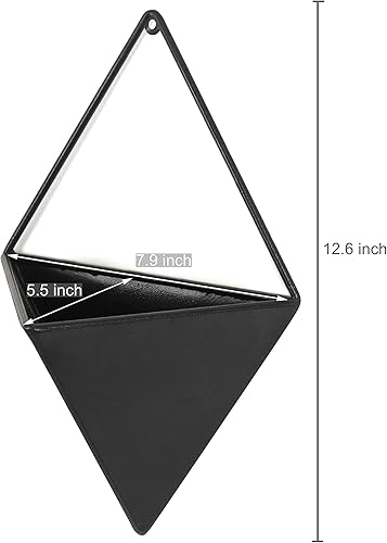 Miniatura 5 de MyGift Macetero de pared interior y estantes de exhibición de pared de madera con marcos de metal negro de metal, juego de 3 piezas