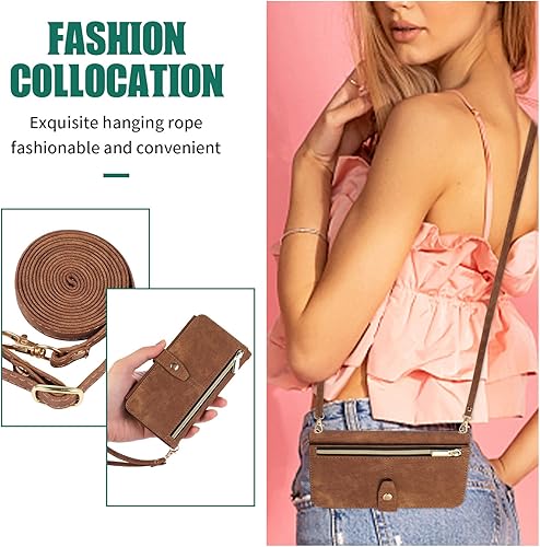 Miniatura 3 de SZHAIYU Compatible con iPhone 13 Pro Max - Funda cruzada para mujeres y niñas, bolso con tarjetero con cremallera, tapa y correa de hombro de piel