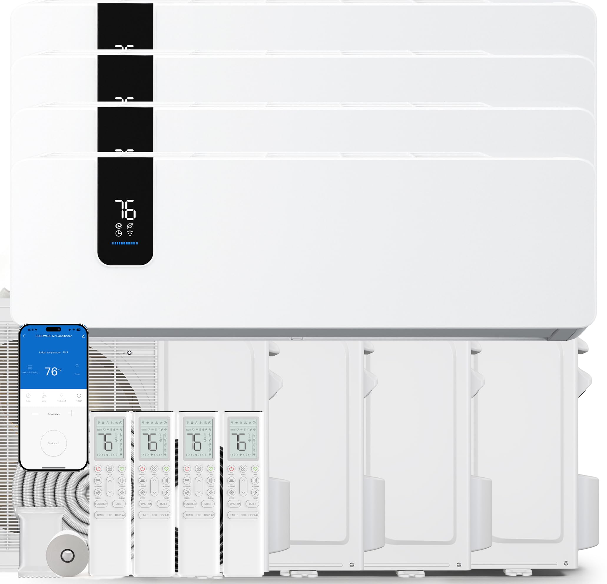 YITAHOME 48000 BTU Mini Split AC/Heating System 20 SEER2 12000 BTU * 4 Set