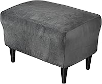 Vista 18 de Fundas otomanas elásticas, funda otomana de terciopelo, funda rectangular de almacenamiento para taburete, funda para reposapiés para sala de estar