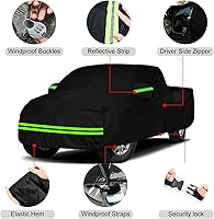 Vista 2 de Funda impermeable de repuesto para camioneta Nissan Frontier Crew Cab cama de 5 pies, 6 capas para todo tipo de clima, cubierta de camión con puerta
