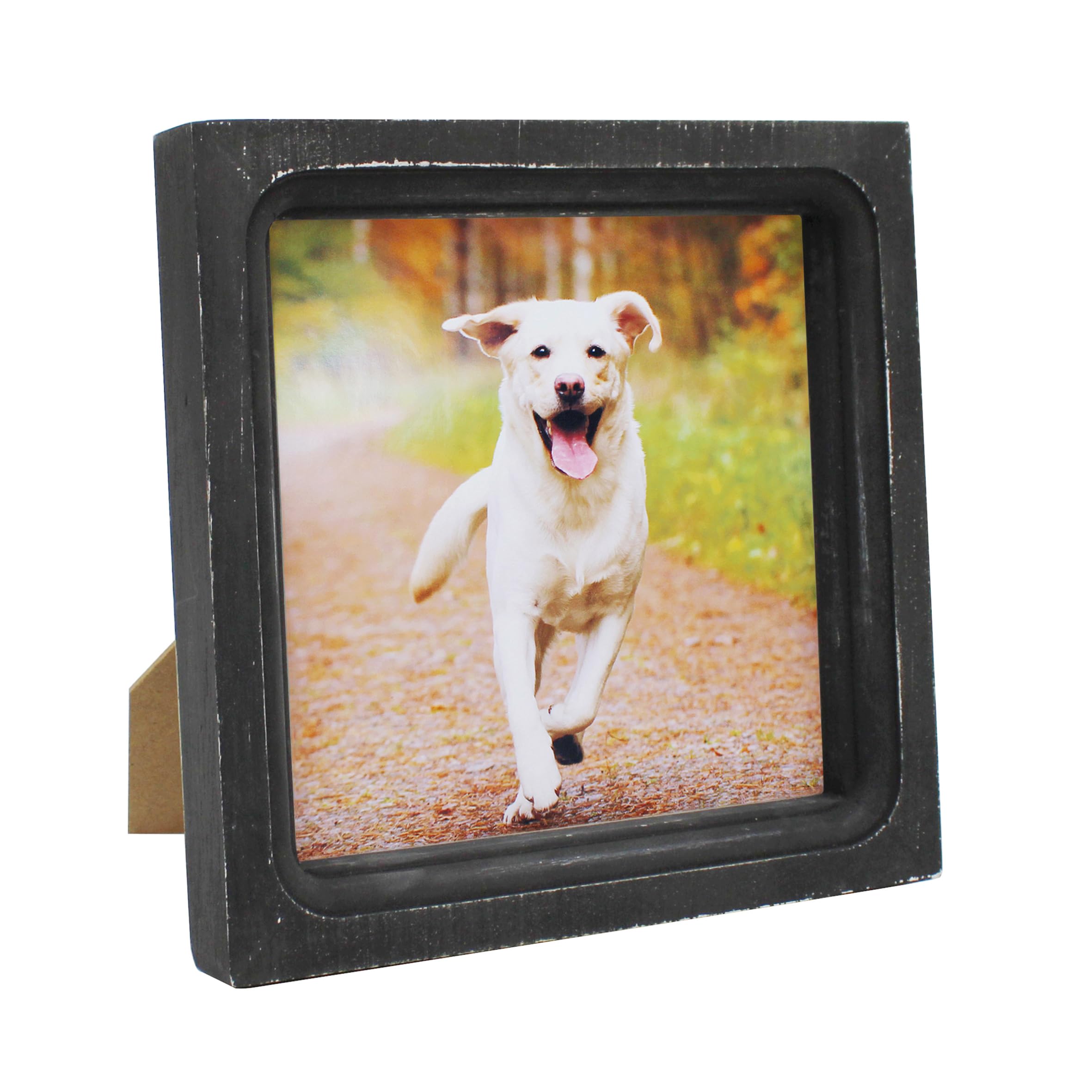 Cadre photo 15,2x15,2 cm carré en bois vintage pour affichage table et mur