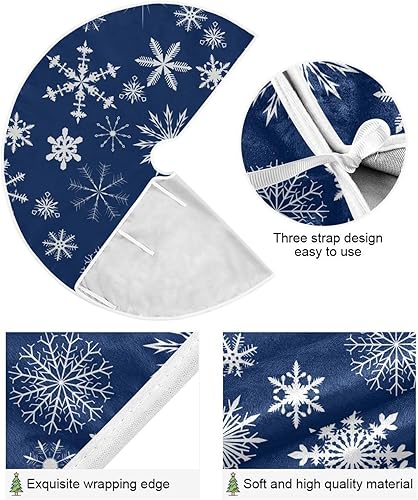 Miniatura 2 de Colección de copos de nieve azules para árbol de Navidad, decoración navideña, faldas de árbol grandes, decoraciones de árbol de Navidad