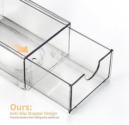 Miniatura 6 de Organizador de escritorio con cajones, cajones de almacenamiento de plástico apilables para maquillaje u organización de escritorio, armarios para