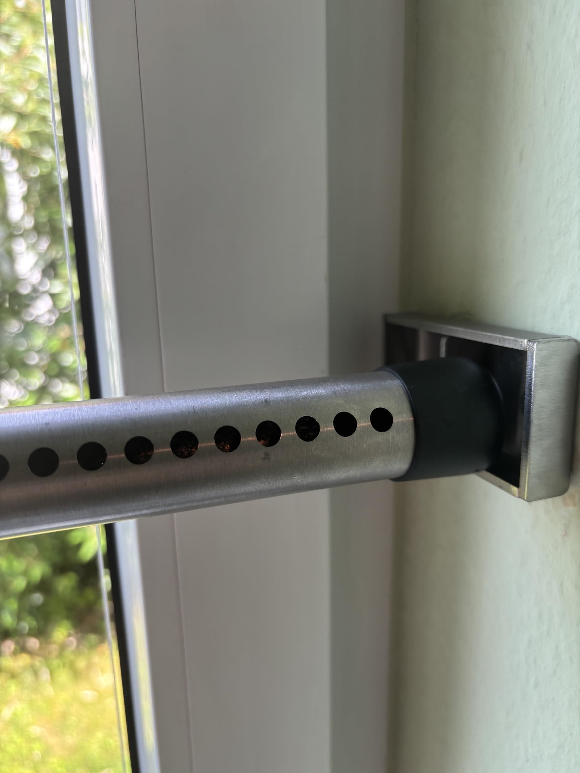 Fenstersicherung 1-fach – Einbruchschutz Teleskopstange mit Druckschloss | Edelstahl oder Weiß | Länge 600–3200 mm | Sicherungsstange für Fenster & Türen (Weiß, 600-1000mm)