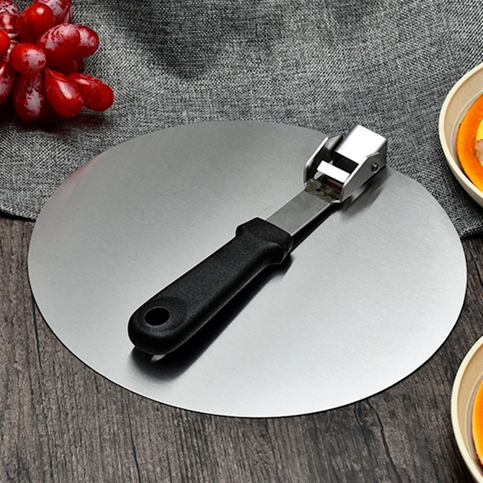 Pala para Pizza Espátula Mango de plástico Plegable Redondo Acero Inoxidable Antiadherente Pastelería Paleta Cocina Hornear Pastel Herramientas Accesorios (Color : 10 Inches) (10 Inches)