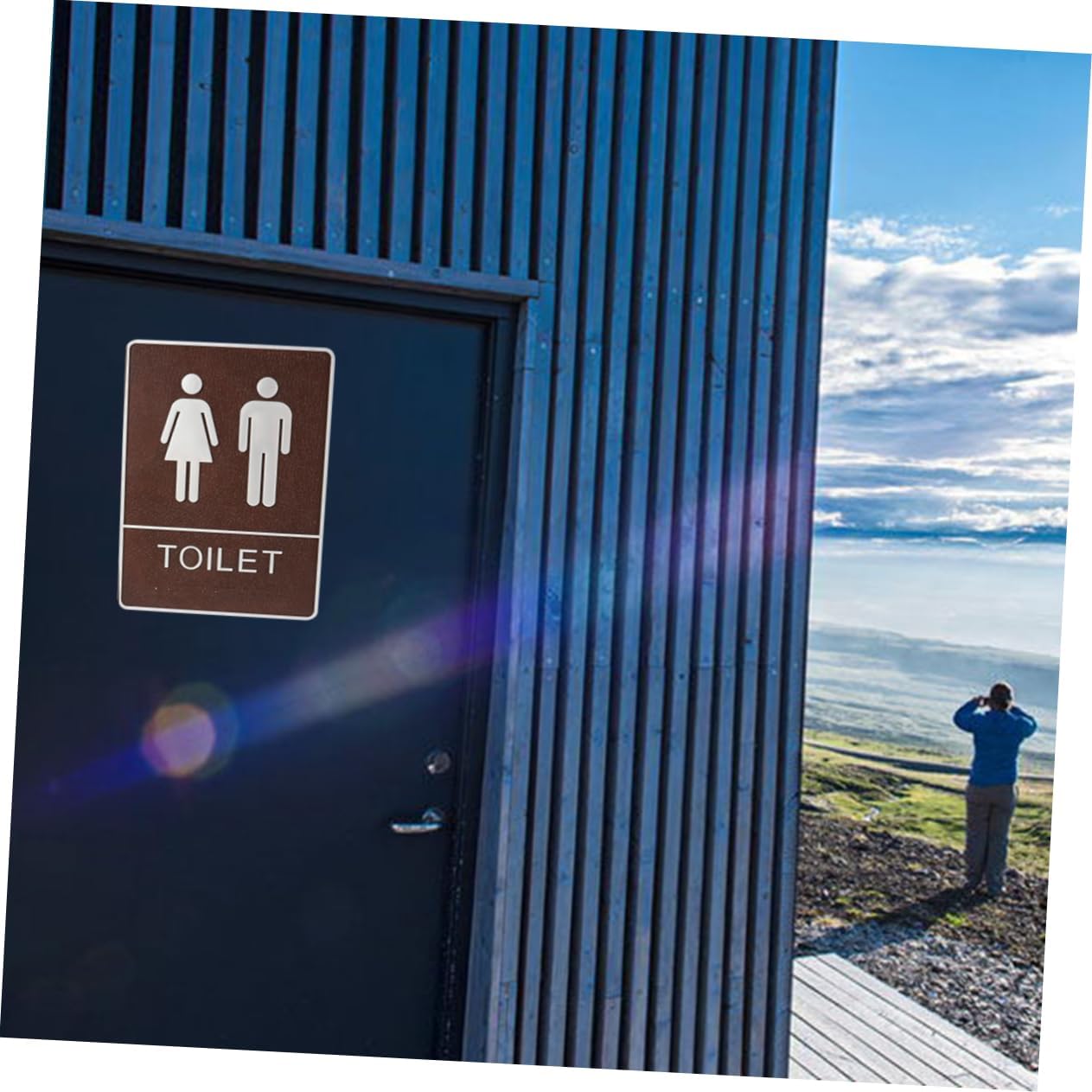 Creative Toilet Sign Unisex Wall Sticker for Restroom Female Bathroom Door Decor for Public Toilets Innovative Design for Men Women
