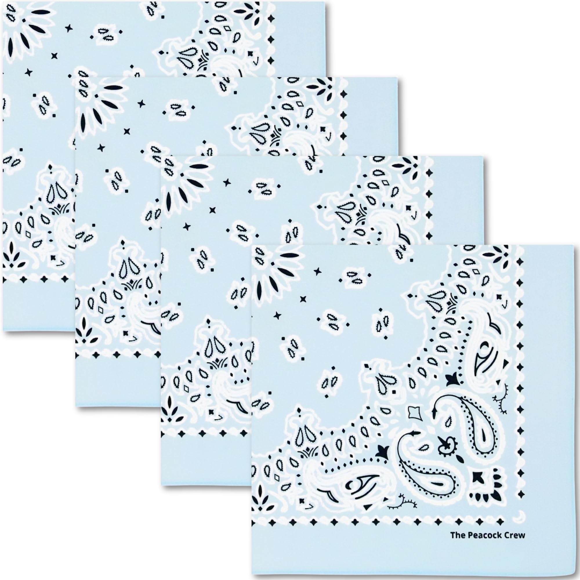 The Peacock Crew Premium Soft Cotton Bandanas Pack for Men and Women Paisley 22 x 22 inches