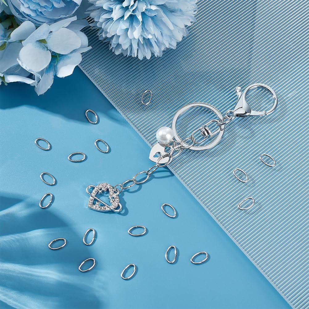 UNICRAFTALE 300 Pcs Stainless Steel Open Jump Rings 10x6mm Oval Jump Rings Open Rings for Jewelry Making DIY Craft Earring Bracelet Pendant Choker Jewelry Making Findings and Key Ring Chain