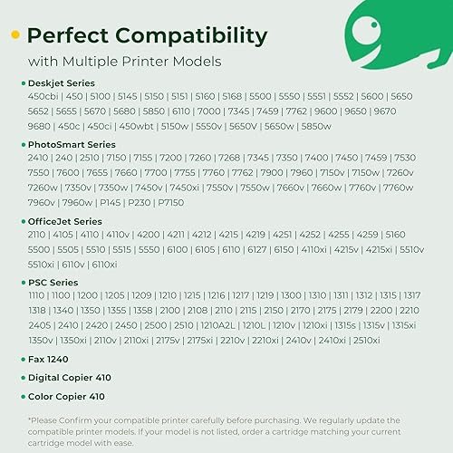 Miniatura 2 de COLORETTO Cartucho de tinta remanufacturado de repuesto para HP 56 57 HP Deskjet 450 450ci 450cbi Photosmart 7150 7150v Officejet 4105 4110 4252 PSC