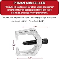 Vista 6 de Kit de herramientas de servicio frontal de 5 piezas 5-en-1, separador de juntas de bola, extractor de brazo Pitman, juego de barras de acoplamiento