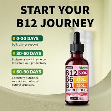 (2-Pack) Vitamin B12 and B6 Methylcobalamin Liquid Drops (Strawberry) with (2-Pack) Vitamin D3 K2 Drops Bundle, B12 5000 mcg Sublingual, D3 5000 IU with MCT Oil and Omega 3 (Strawberry) 2 Fl Oz