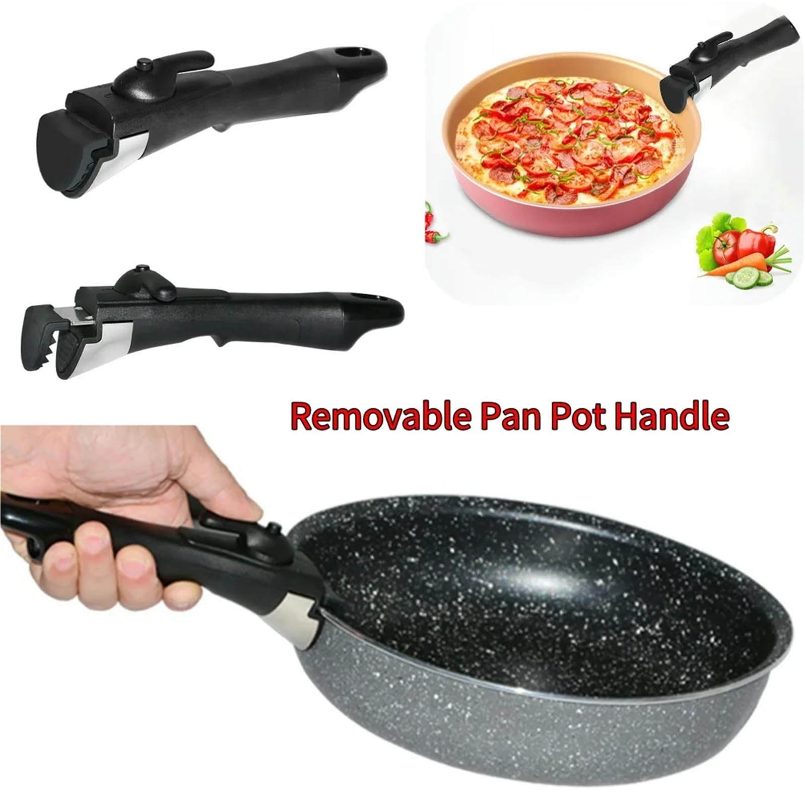 Abnehmbarer Topfgriff, 2 Stück, mehrfarbig, for Pfannen, Töpfe, Küchenkochgeschirr(2pcs)