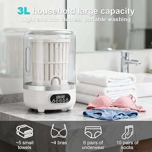 Miniatura 2 de Lavadora portátil, lavadora de ropa interior, lavadoras pequeñas, mini lavadora recargable inalámbrica, taza de lavandería para sujetador, ropa