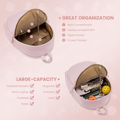 Miniatura 4 de Sucipi Bolsas de tenis para mujer, mochila acolchada para raqueta de tenis, palas de pickleball, bádminton