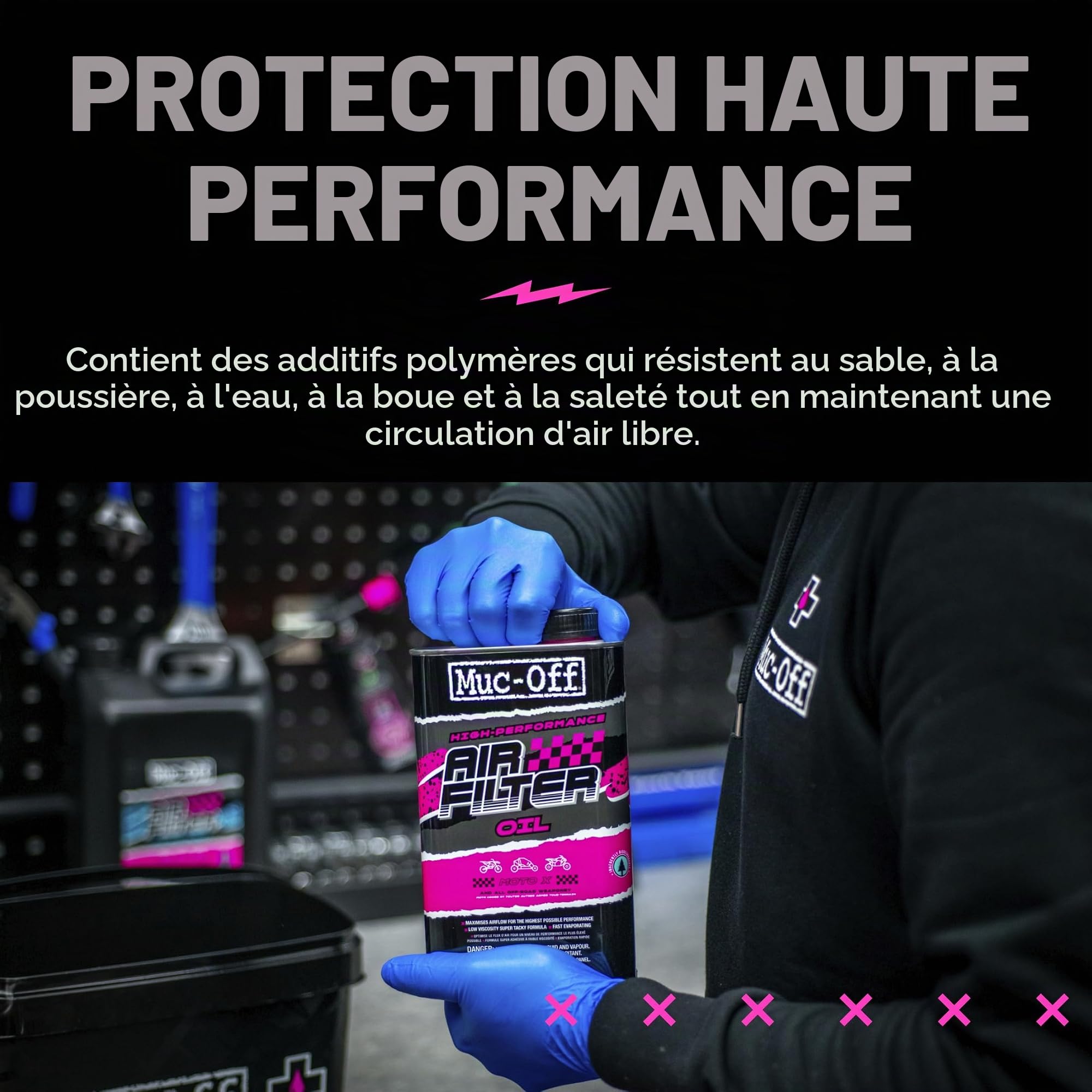 Muc-Off Huile pour Filtre à Air pour Motocross et Véhicules de Sports Motorisés - 1 Litre - Huile pour Filtre à Air Moto - Optimise le Flux d'Air et Aide à Prolonger la Durée de Vie du Moteur