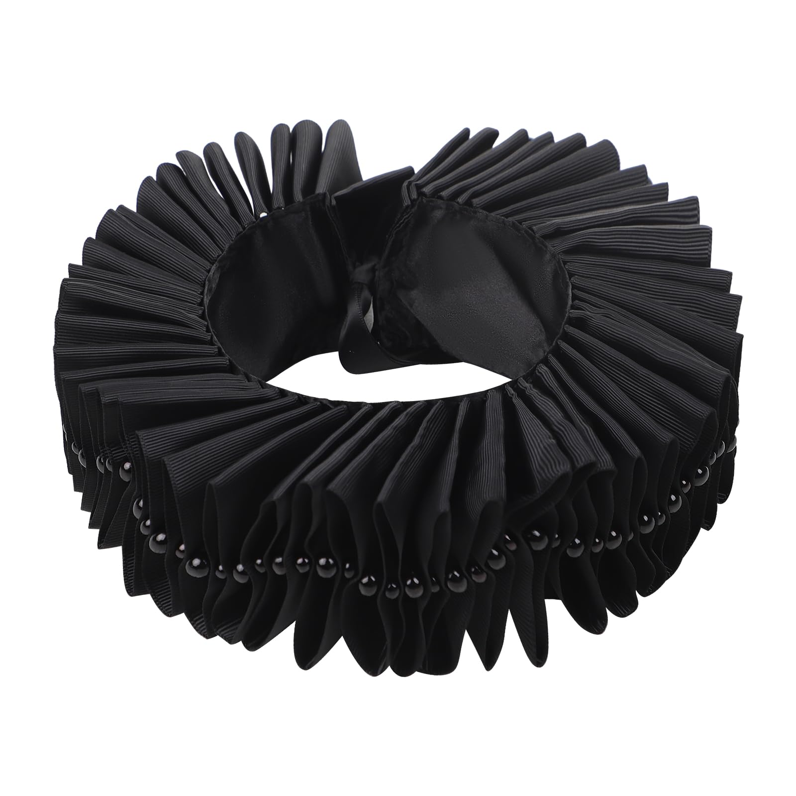 Renaissance Elizabethan Ruffle Collar Vintage Victorian Ruffled Fake Collar Neck Ruff Retro Decorative Clown Choker Wrap Scarf Halloween Cosplay Fancy Dress Costume Accessories Photography Props