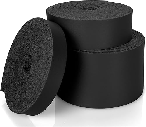 Miniatura 2 de JinRuiKJ Correa de cuero de grano superior, tiras de cuero negro de 1 pulgada de ancho y 72 pulgadas de largo, muy adecuada para proyectos de arte y