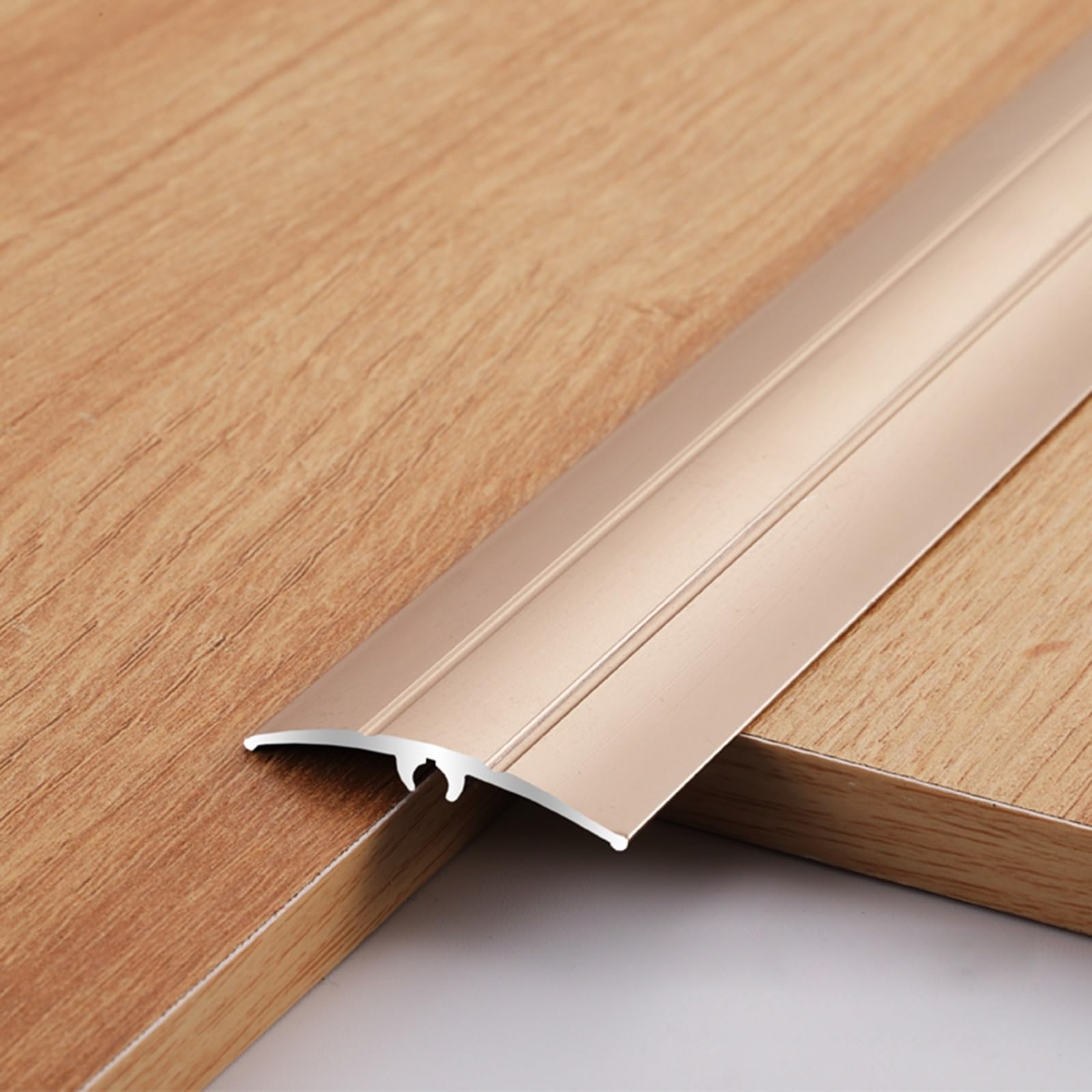Soglia Di Dislivello Per Pavimento Da 3 * 90cm(2.9ft), Striscia Divisoria In Alluminio, Impermeabile, Strisce Di Copertura Per Pavimenti Per Collegamento Fessure(Rose gold,5cm)