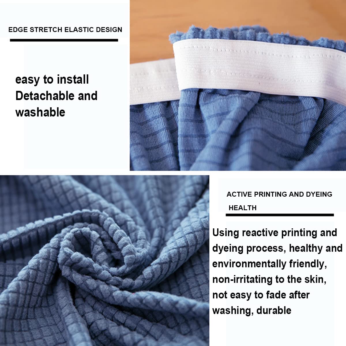HOMEE - Juego de 2 fundas elásticas para sillas de comedor, fundas elásticas para sillas de oficina, funda de respaldo para silla, funda de asiento para sillón, color marrón, 2 unidades
