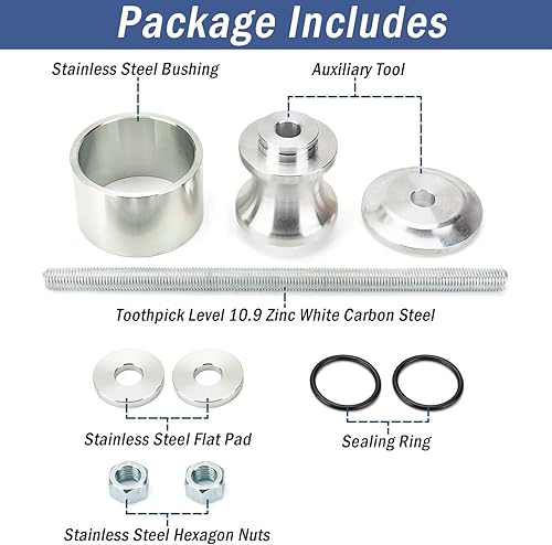 Miniatura 8 de Qagea Kit de bujes de brazo de control de brazo en A resistente con tapas de sello de cubierta antipolvo y collares de eje apto para Yamaha Banshee