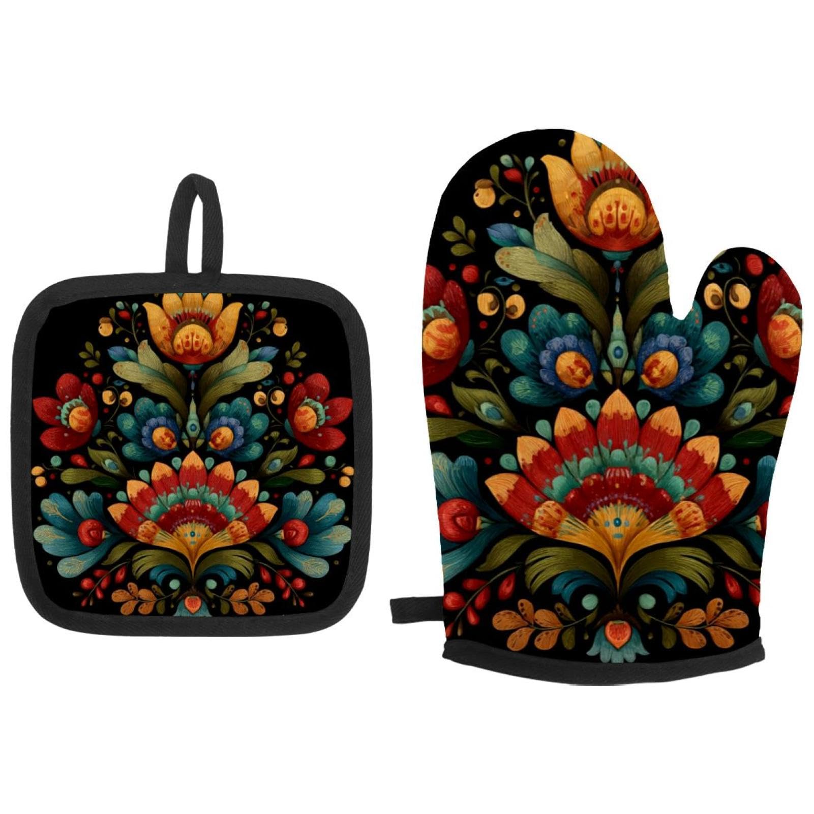 Maniques de cuisine lot de 40 tapis à motif floral norvégien résistant à la chaleur