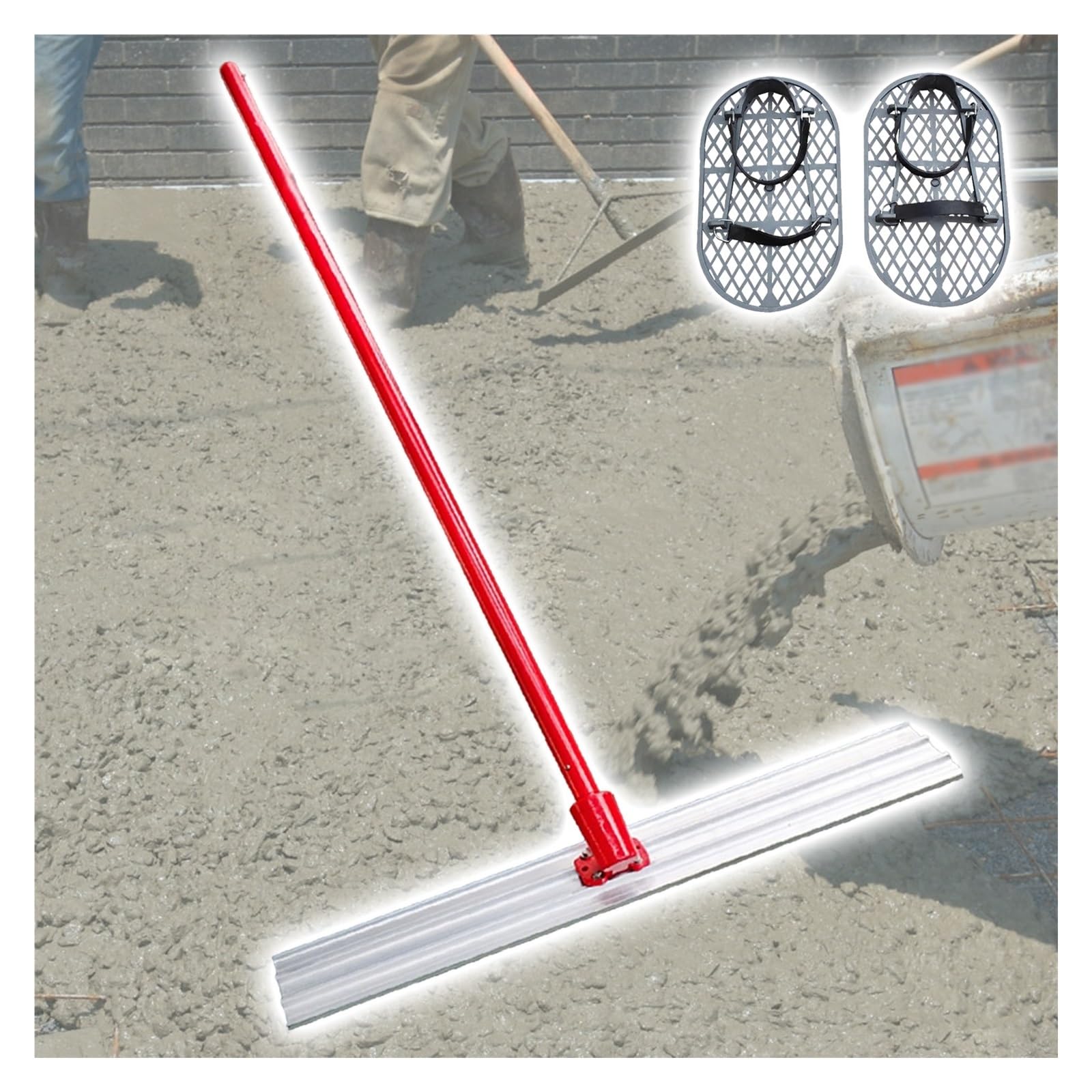 Flotador de hormigón Herramientas De Hormigón Con Llana De Magnesio Bully, Soporte Para Llana De Hormigón Con Zapatas Para Acabado De Hormigón, Flota De Cemento Con Llana De 80, 100, 120 Y 150 Cm(Long