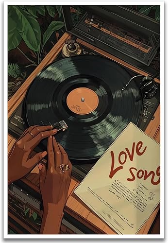 Arte de pared de niña negra, lienzo de mujer afroamericana, decoración de pared, póster con temática musical, póster abstracto de chica de moda,