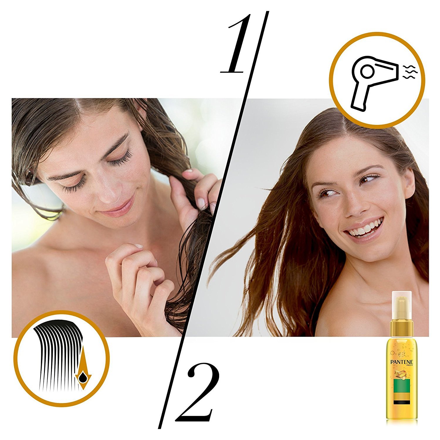 6 x PANTENE PRO-V Olio Secco D'Argan Lisci Effetto Seta 100 Ml