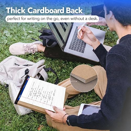 Miniatura 5 de Bloc de notas legal de 8.5 x 11 pulgadas, bloc de notas con rayas anchas, papel blanco, paquete de 6, 50 hojas por bloc, bloc de notas