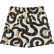 Girls Athletic Shorts Snake Pattern with Black White Summer Casual Girls Sports Shorts with Pockets for 7-15Y,