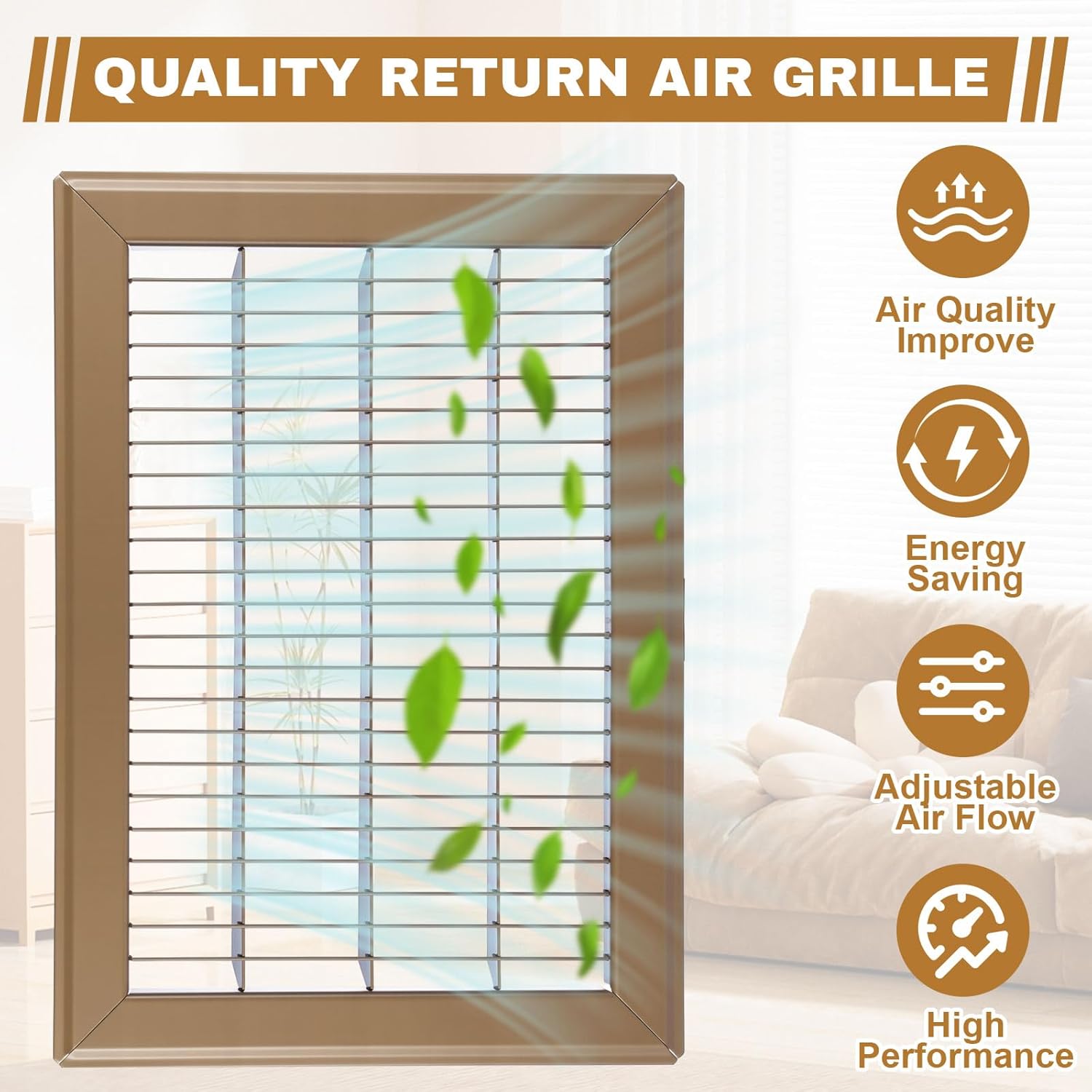 4 Pcs Fits 8 x 12 Duct Opening Floor Vent Cover Return Air Grille Heavy Duty Floor Registers Carbon Steel Walkable Return Vent Covers for Home [Outer Dimensions: 9.8" x 13.8"]