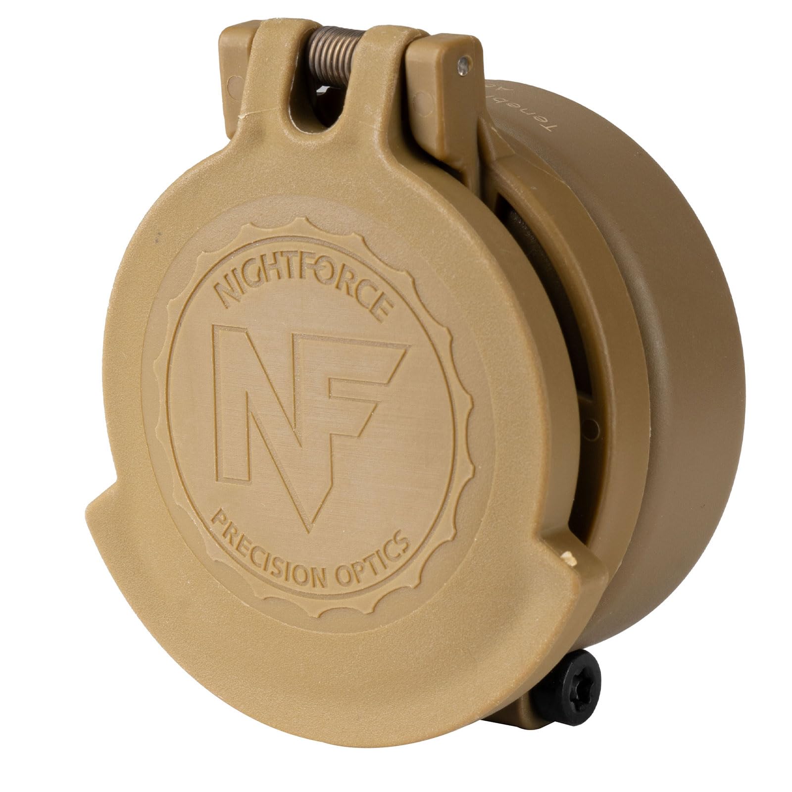 NightforceEyepiece Durable Weather-Resistant Spring-Loaded Flip-Up Rotational Lens Caps with Clamp-On Attachment