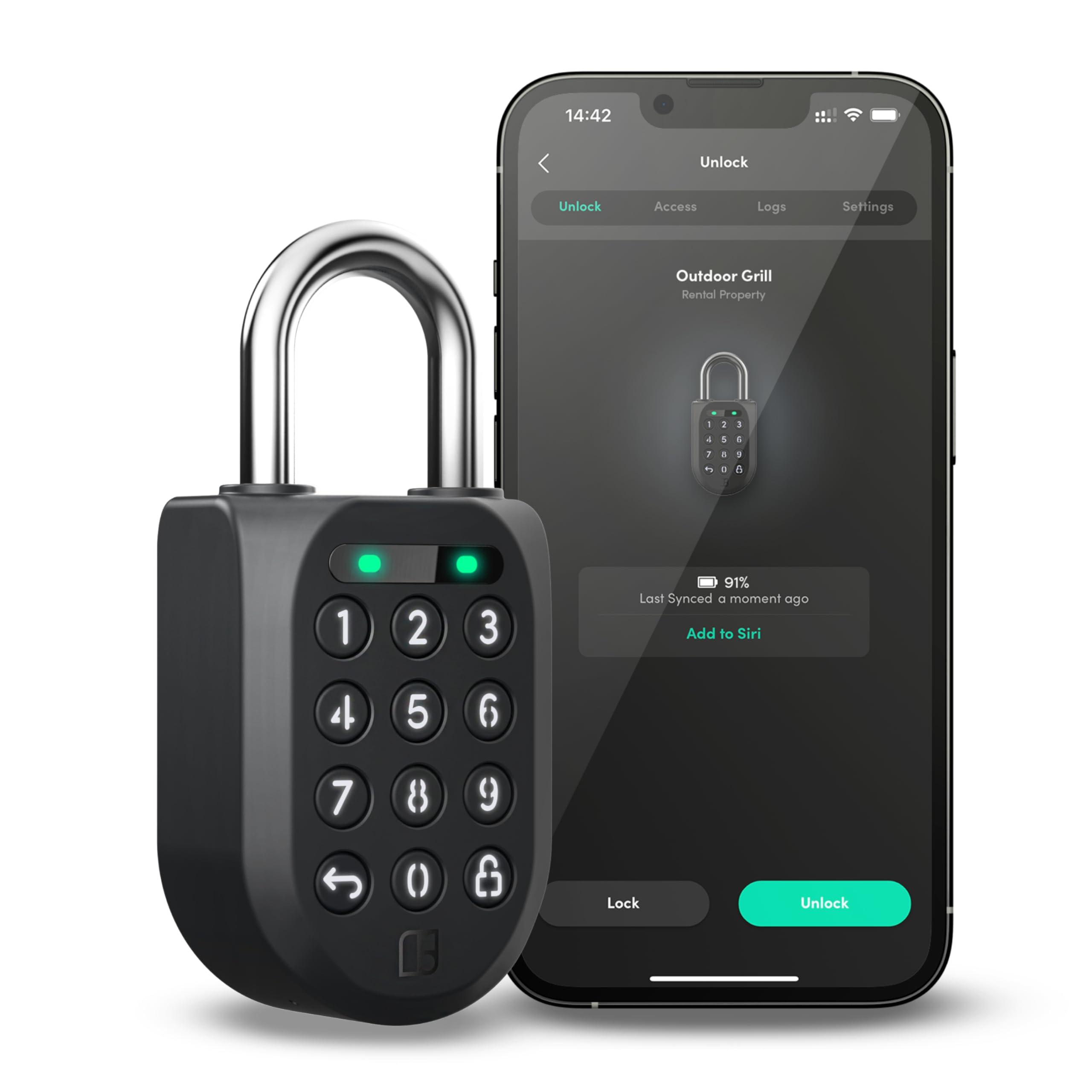 Igloohome Smart Padlock 2 (SP2), Generate Access from Anywhere, No WiFi Needed, Compatible with iPhone & Android โ Weatherproof, Waterproof and Rechargeable Battery