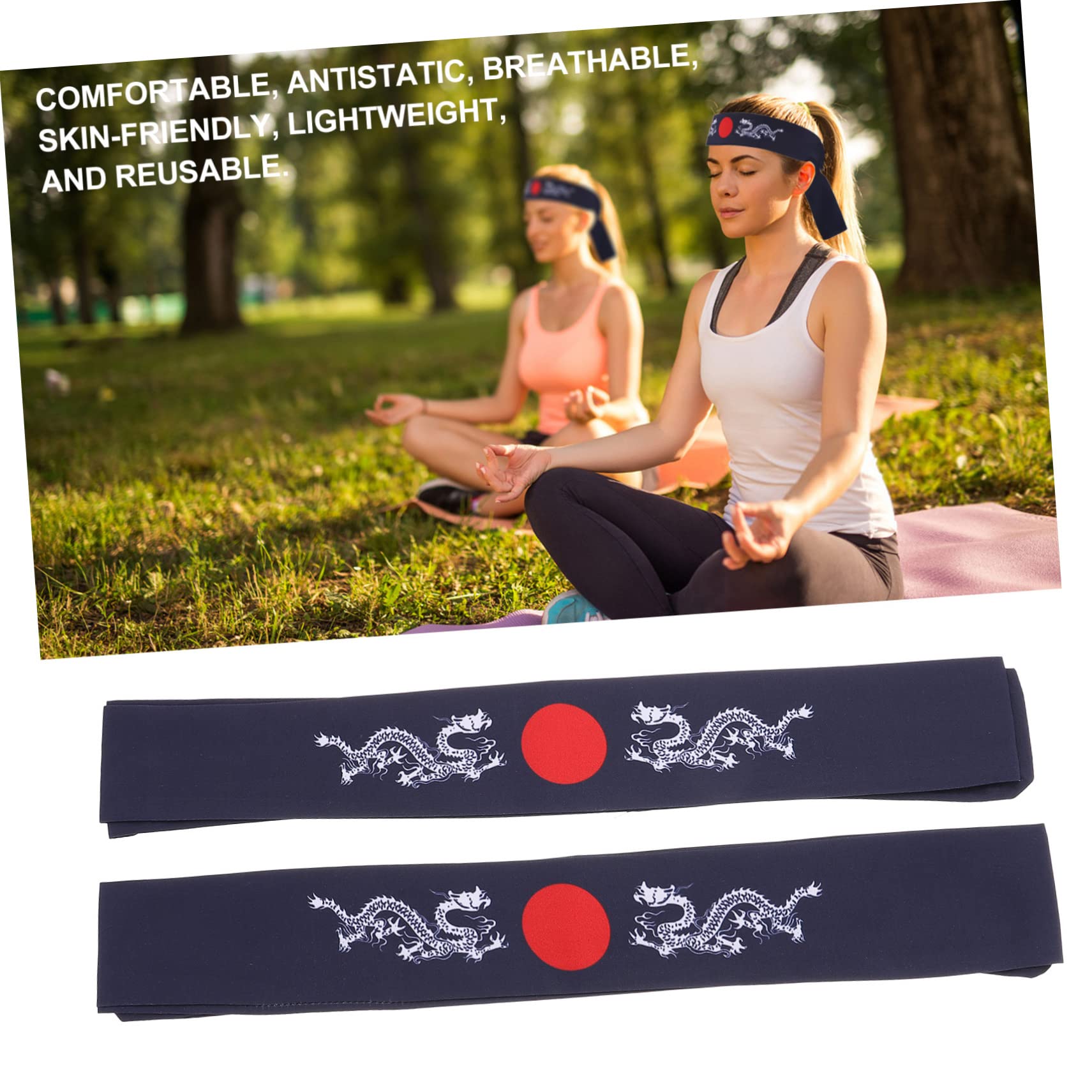 FRCOLOR Bandana Homme Personnalisable 10 Pièces Bandeau Bushido Bandeau Running Sport Traditionnel De Chef Bandana Groupe De Style D'entraînement Coton