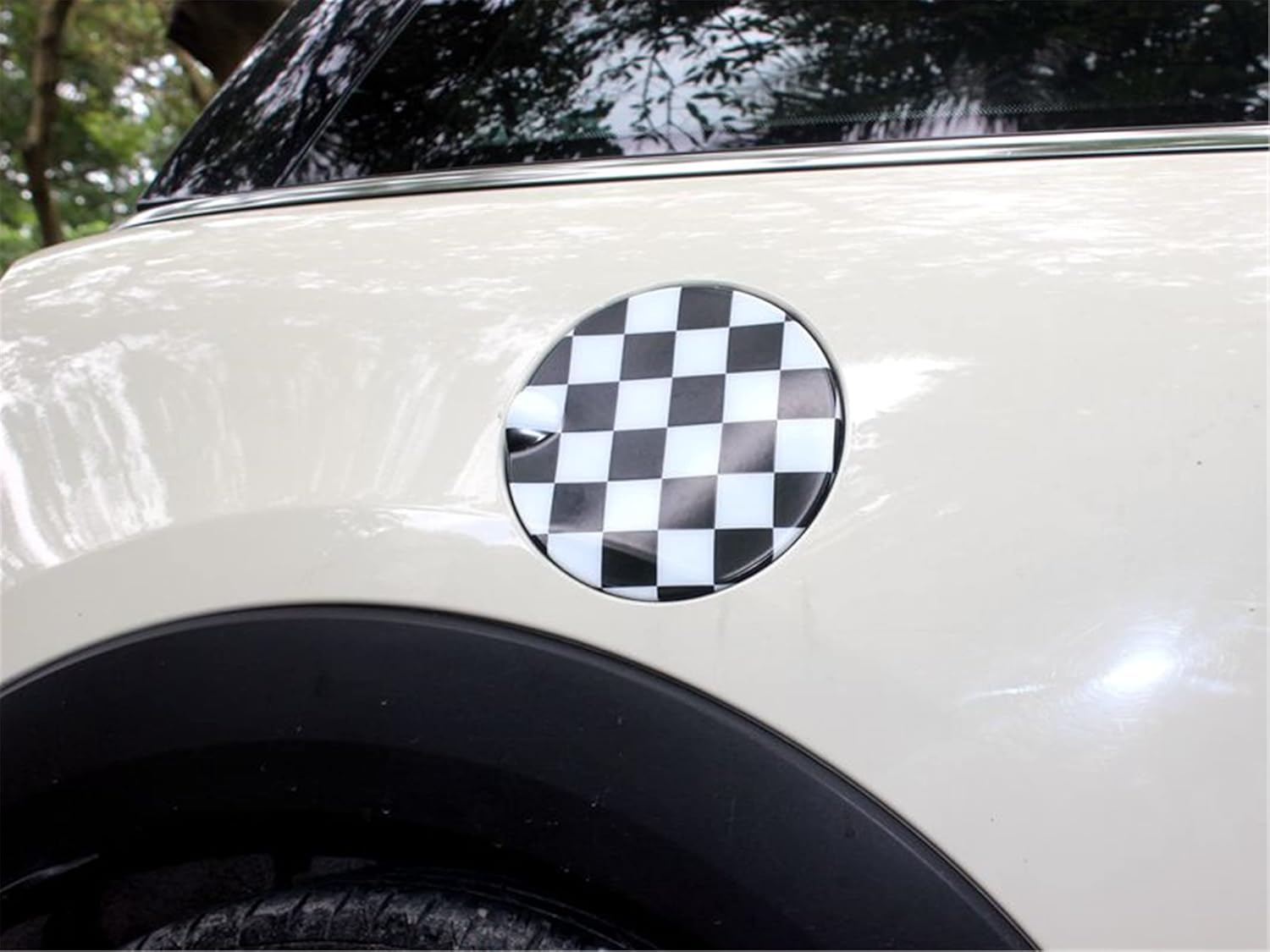 ABS Fuel Tank Gas Cap Cover Trim for Mini Cooper Hardtop Hatchback Covertible Countryman Clubman (Chequer,R60 1.5T 1.6T)