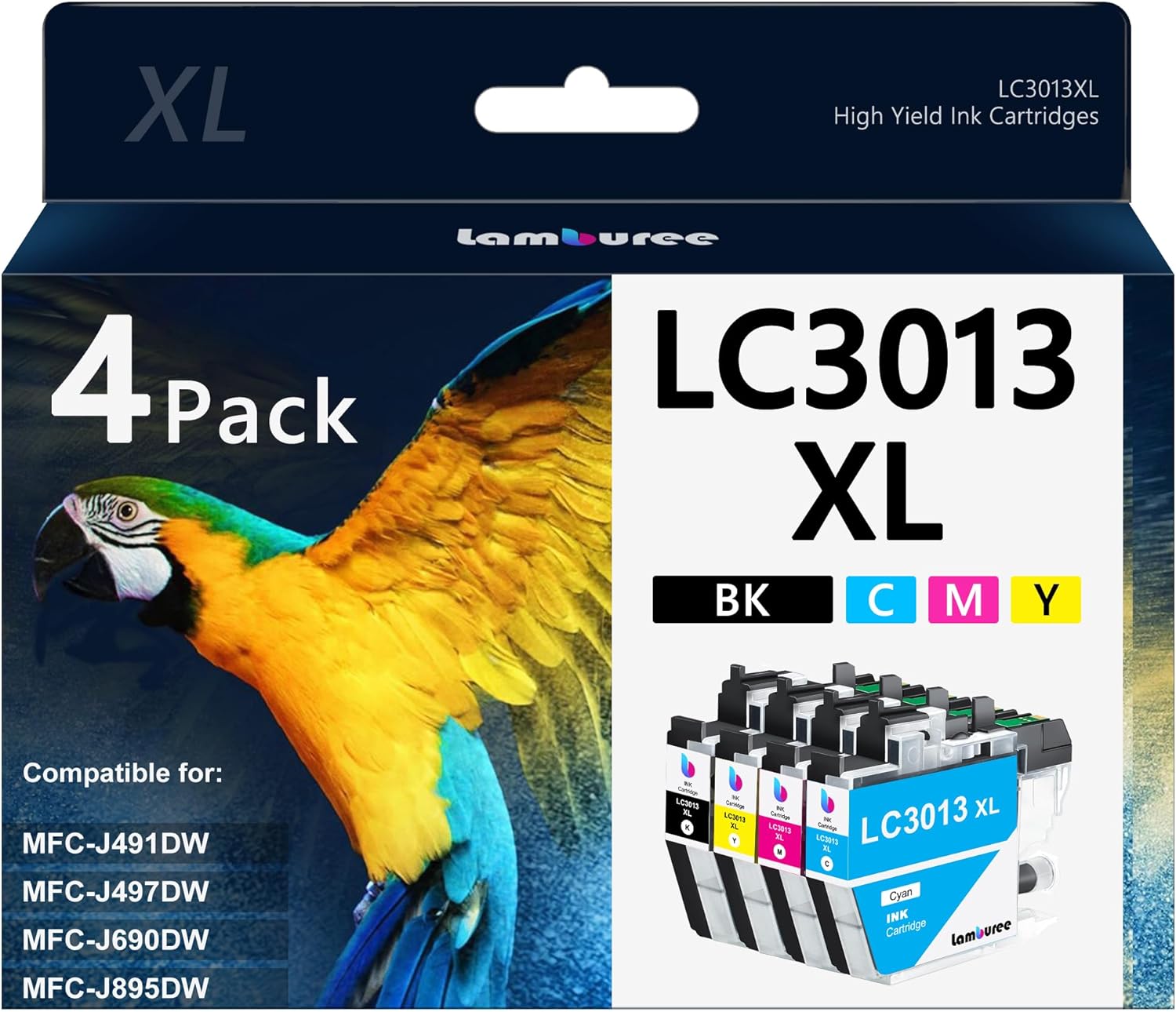 LC3013XL Ink Cartridges with High-Yield Replacement for Brother LC3011 LC3013 Work with MFC-J491DW MFC-J497DW MFC-J690DW MFC-J895DW Printers (5 Pack)