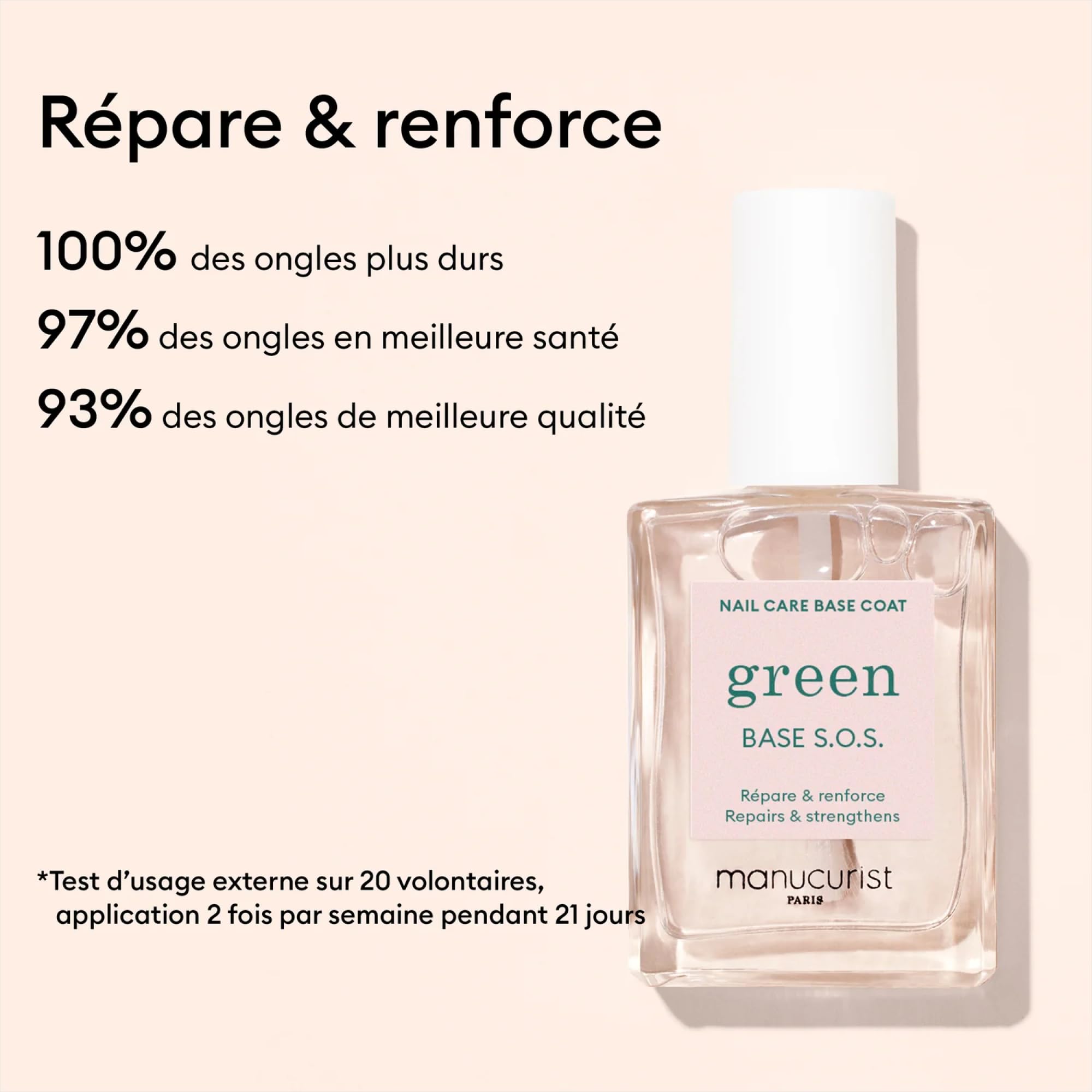 Manucurist Rescue Kit, Nail Care Kit, Nail Repair for Damaged Nails : 1 Strengthening Base Coat, 1 Night Mask - Image 4