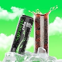 Vista 4 de Green Cola - Sin azúcar, cero calorías, endulzado naturalmente con extracto de hoja de stevia 100%, soda carbonatada, 100% sabor a cola, 12 onzas