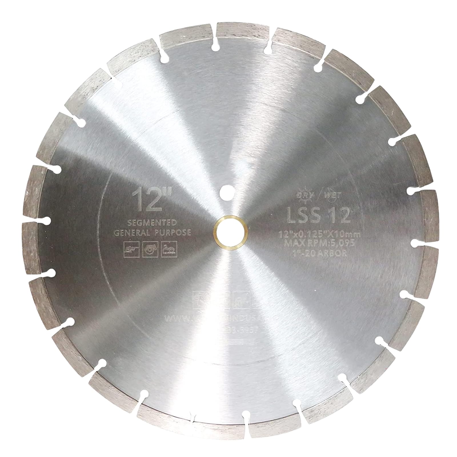 12 Inch Diamond Concrete Saw Blade,12 Inch Masonry Blade with 5/8 inch Arbor,Sharp Tile Saw Blade Dry or Wet Cutting for Brick Paves Concrete Stone