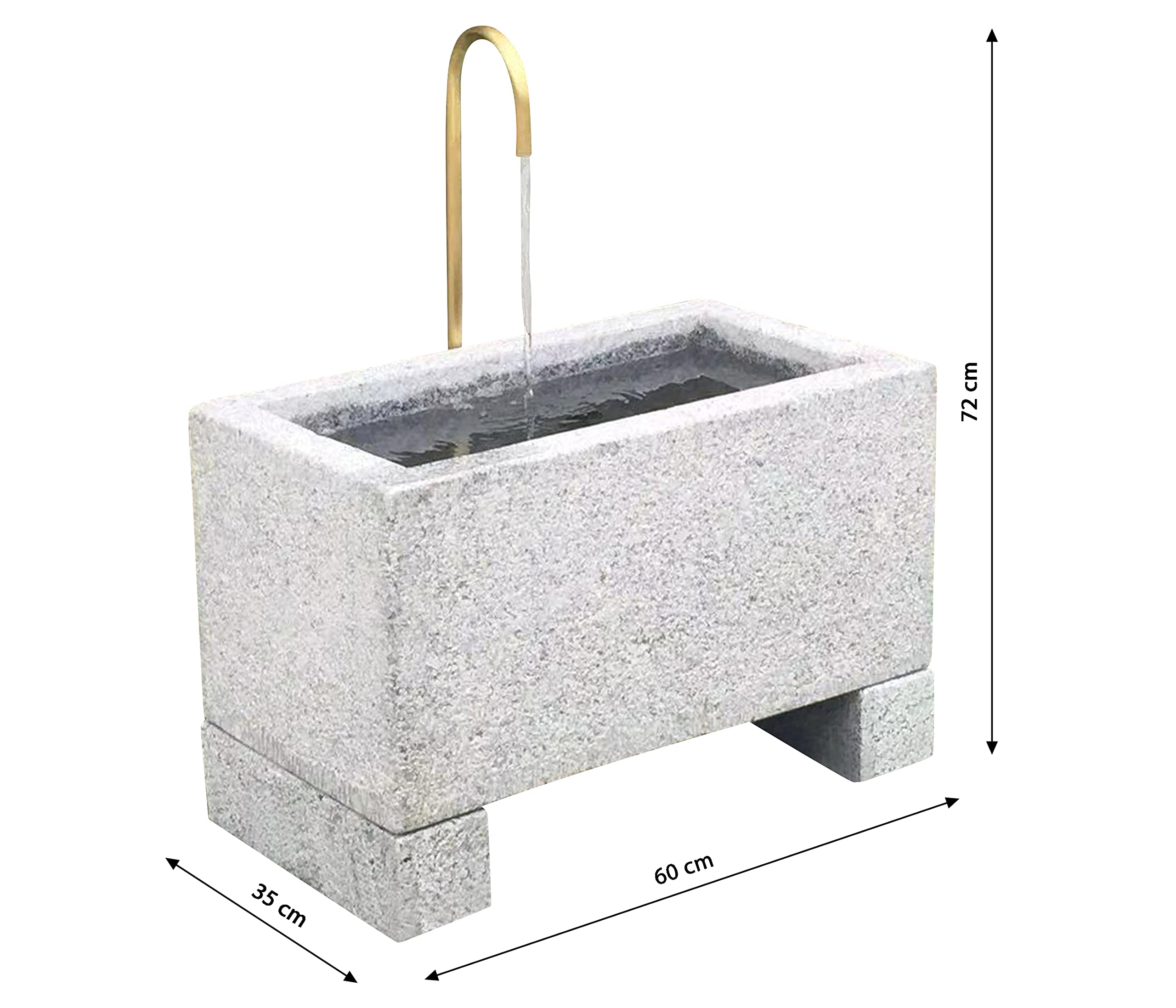 Dehner Gartenbrunnen Salzburg, ca. 60 x 72 x 35 cm, Granit/Metall, grau/Gold