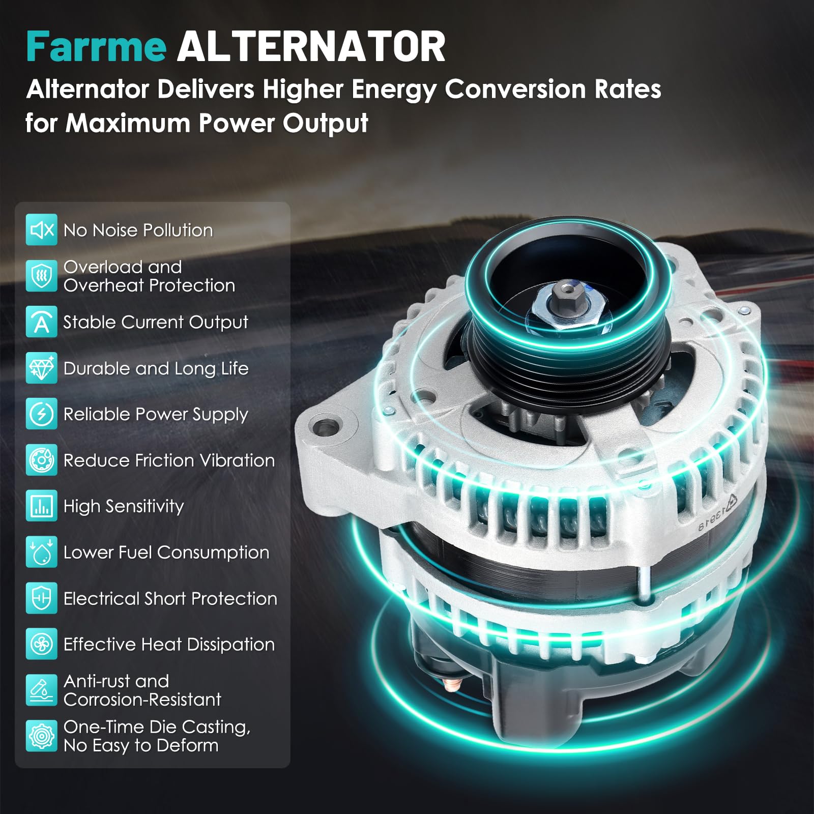 130 Amp Alternator For Honda Odyssey Pilot Acura MDX – 12V, 6 Groove, CW (2001-2004) - View #5