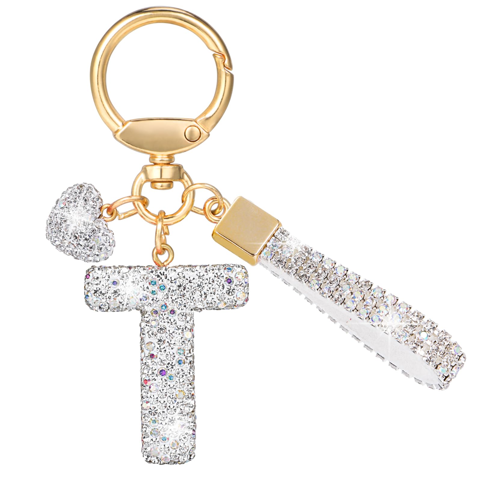 MWOOT Schlüsselanhänger Buchstabe Glitter Rhinestone, Keycha