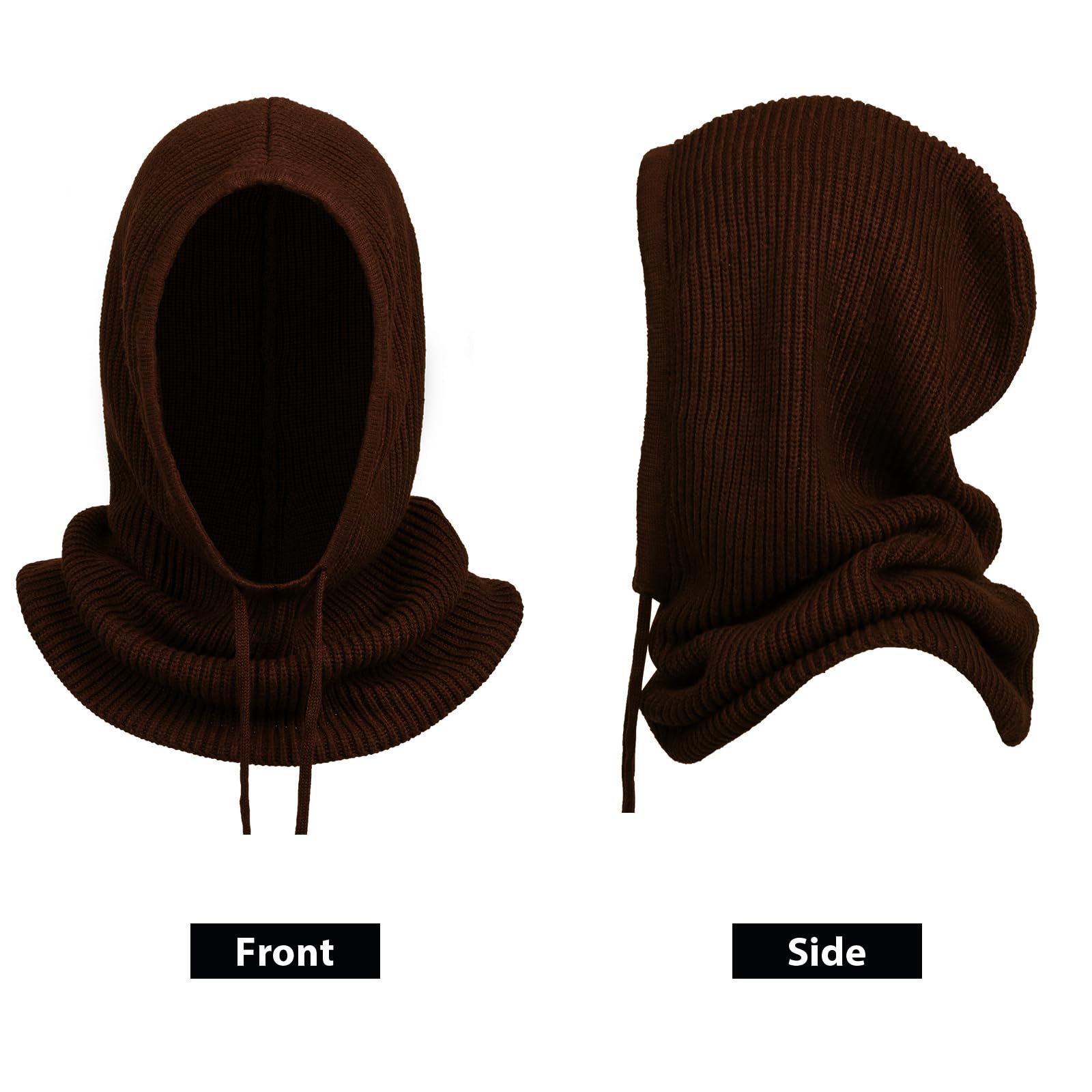 DRESHOW Sombreros de Invierno para Las Mujeres Pasamontañas de Punto Beanie Skull Cap Con Cordón Cálido Sombrero con Capucha Bufanda