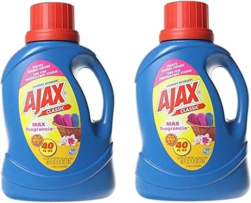 Ajax - Detergente líquido para ropa sucia, 40 onzas, HE Classic (paquete puede variar) paquete de 2