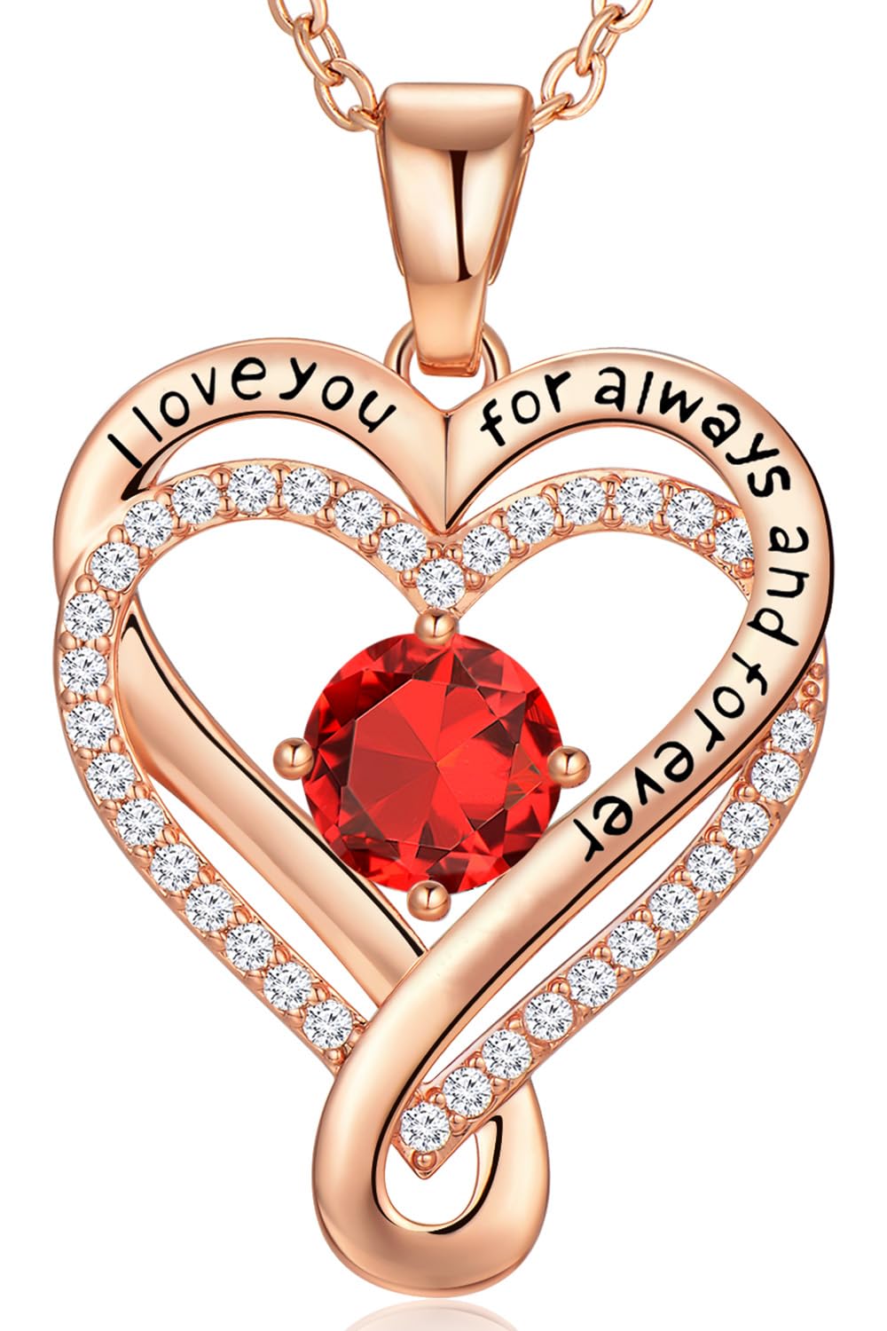 Infinity Love Heart Birthstone Necklace for Women Wife, S925 Sterling Silver Anniversary for Women Wife Birthday Gift for Her Girlfriend Mom Daughters