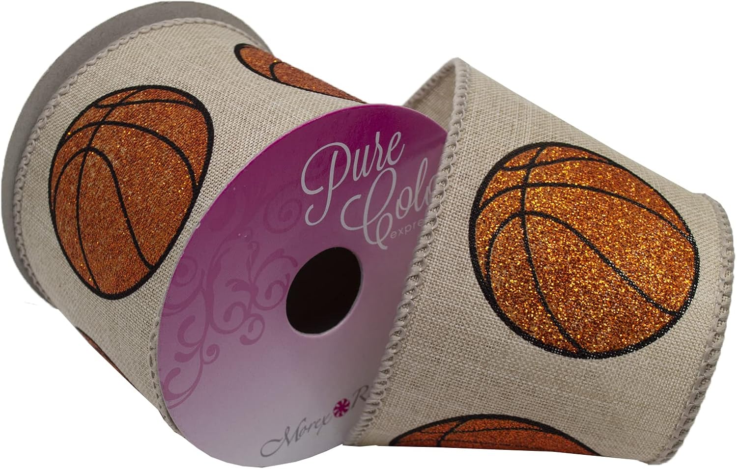 Morex Ribbon Wired Taffeta Sports Fun Ribbon, 2.5 inch by 10 Yards, Baseball, 4197.60/10-02