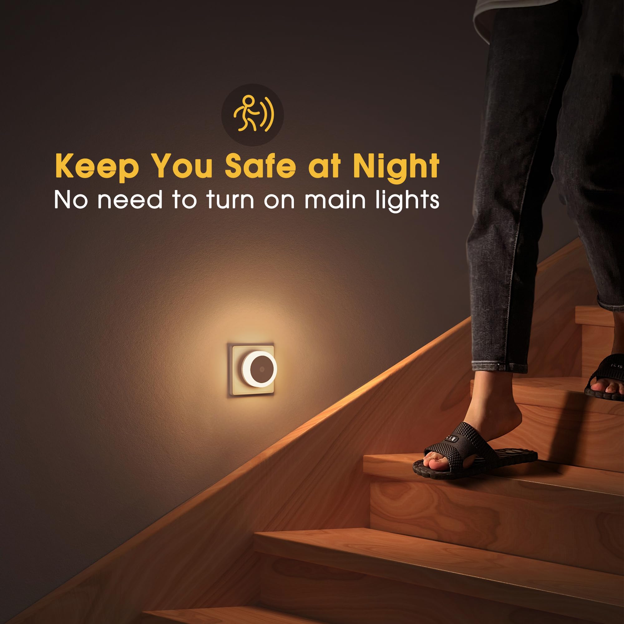 Briignite Night Light, Dusk To Dawn Sensor, 0-100Lm Adjustable